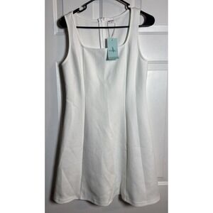 NWT WIHOLL White‎ Sleeveless A‑Line Mini Dress Size Medium Stretchy